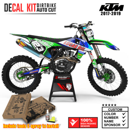 Decal Sticker Kit Dirtbike KTM 2017 - 2019 Lucas Oil Green Nusakambangansticker