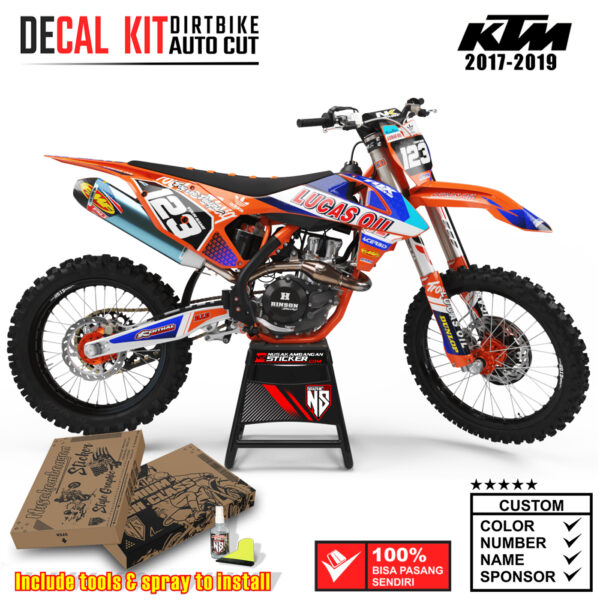 Decal Sticker Kit Dirtbike KTM 2017 - 2019 Lucas Oil Orange Nusakambangansticker