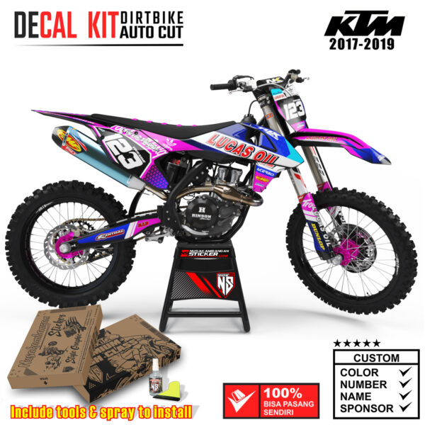 Decal Sticker Kit Dirtbike KTM 2017 - 2019 Lucas Oil Pink Nusakambangansticker