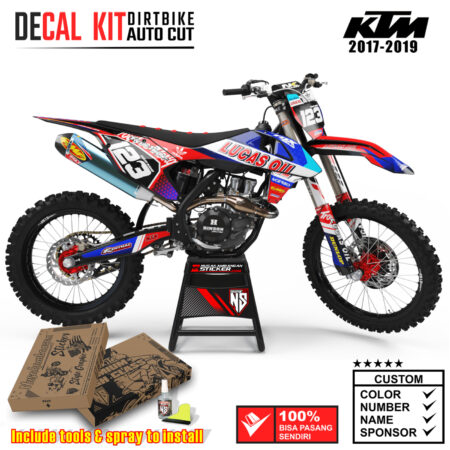 Decal Sticker Kit Dirtbike KTM 2017 - 2019 Lucas Oil Red Nusakambangansticker