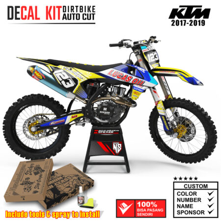 Decal Sticker Kit Dirtbike KTM 2017 - 2019 Lucas Oil Yelow Nusakambangansticker