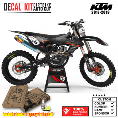 Decal Sticker Kit Dirtbike KTM 2017 - 2019 SX Black Graphic 01 Nusakambangansticker