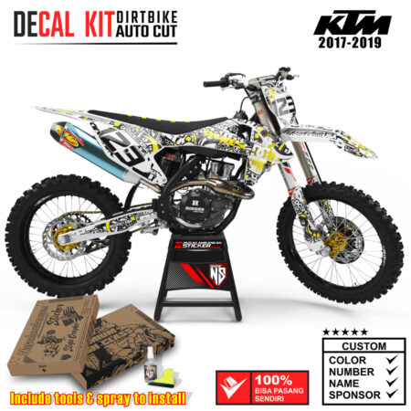 Decal Sticker Kit Dirtbike KTM 2017 - 2019 ShoesDC White Factory Nusakambangansticker