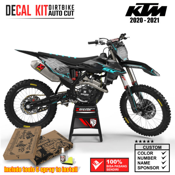 Decal Sticker Kit Dirtbike KTM 2020 - 2021 Black Grey Illumination Nusakambangansticker