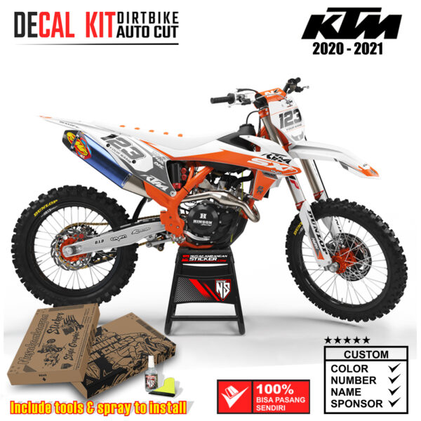 Decal Sticker Kit Dirtbike KTM 2020 - 2021 Kit White Racing Nusakambangansticker