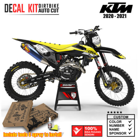 Decal Sticker Kit Dirtbike KTM 2020 - 2021 SX Black Yelow Illumination Nusakambangansticker