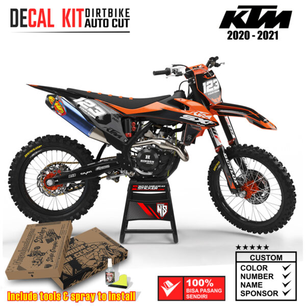 Decal Sticker Kit Dirtbike KTM 2020 - 2021 SX Orens Black Illumination Nusakambangansticker
