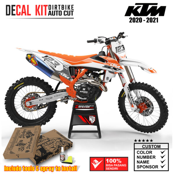 Decal Sticker Kit Dirtbike KTM 2020 - 2021 SX White Illumination Nusakambangansticker