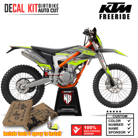 Decal Sticker Kit Dirtbike KTM FreeRide Green Fluo X Gray Style Graphic Nusakambangansticker