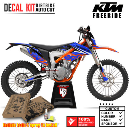 Decal Sticker Kit Dirtbike KTM FreeRide Orens Blue Style Graphic Nusakambangansticker
