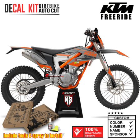 Decal Sticker Kit Dirtbike KTM FreeRide Orens Gray Style Graphic Nusakambangansticker