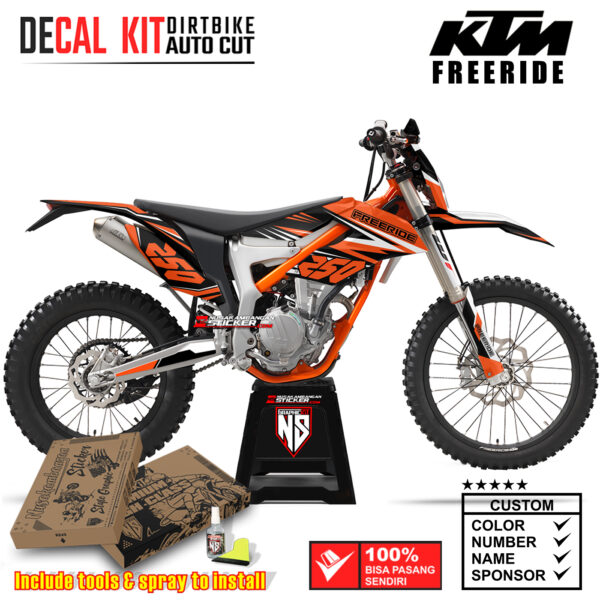 Decal Sticker Kit Dirtbike KTM FreeRide Style Orange Nusakambangansticker