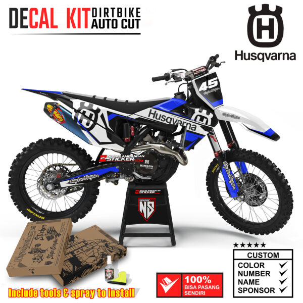 Decal Sticker Kit Husqvarna 2020 Dirtbike White Blue Nusakambangansticker