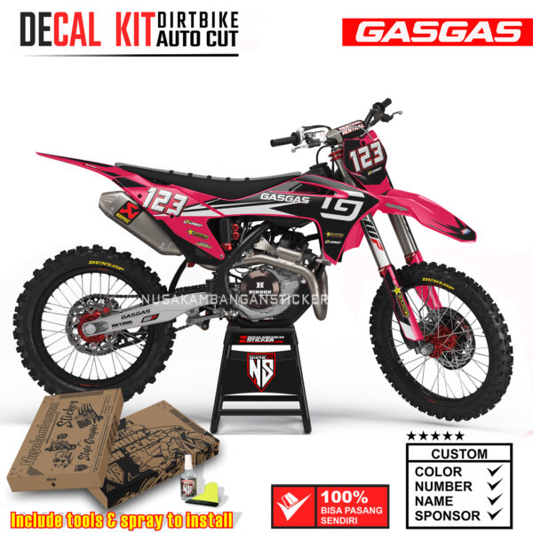 Decal Sticker Kit Supermoto Dirtbike Gas Gas Pink Racing Nusakambangansticker