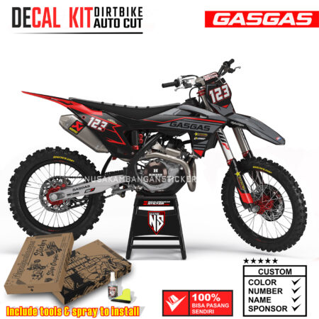Decal Sticker Kit Supermoto Dirtbike Gas Gas Race Grey X Red Nusakambangansticker