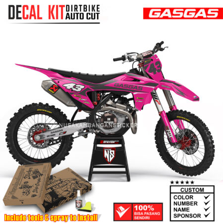 Decal Sticker Kit Supermoto Dirtbike Gas Gas Racing Pink Nusakambangansticker