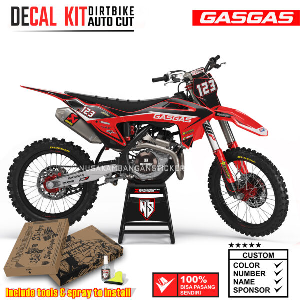 Decal Sticker Kit Supermoto Dirtbike Gas Gas Red Racing Nusakambangansticker