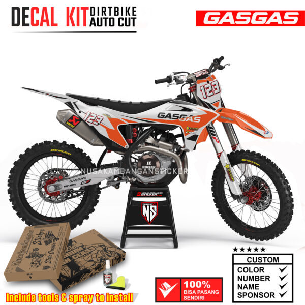 Decal Sticker Kit Supermoto Dirtbike Gas Gas White Oren Racing Nusakambangansticker