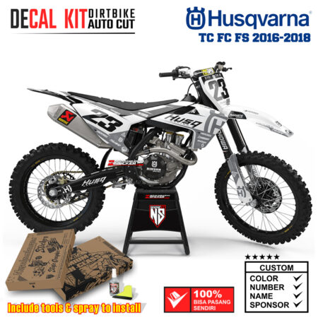 Decal Sticker Kit Supermoto Dirtbike Husqvarna FS 2016-2018 HSQ Racing Grey Nusakambangansticker