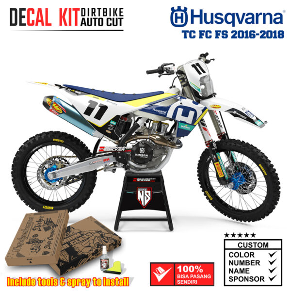 Decal Sticker Kit Supermoto Dirtbike Husqvarna FS 2016-2018 Number eleven Racing Nusakambangansticker