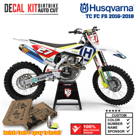 Decal Sticker Kit Supermoto Dirtbike Husqvarna FS 2016-2018 Thor Racing Nusakambangansticker