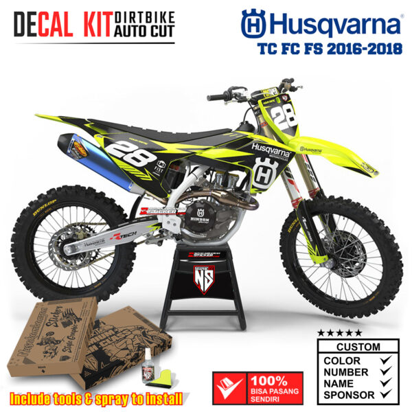 Decal Sticker Kit Supermoto Dirtbike Husqvarna FS 2016-2018 Twenty Eight Yelow Racing Nusakambangansticker