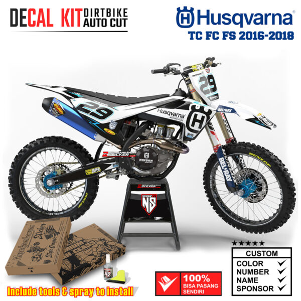 Decal Sticker Kit Supermoto Dirtbike Husqvarna FS 2016-2018 Twenty Nine Black Racing Nusakambangansticker