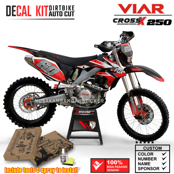 Decal Sticker Kit Viar Cross 250 Black red Nusakambangansticker