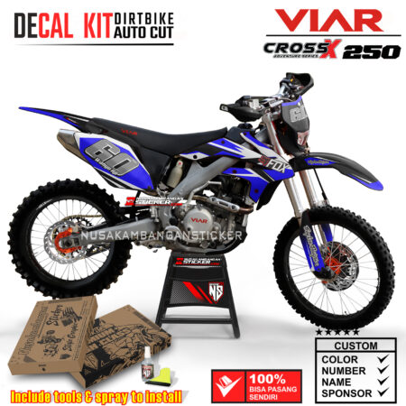 Decal Sticker Kit Viar Cross 250 Blue Nusakambangansticker