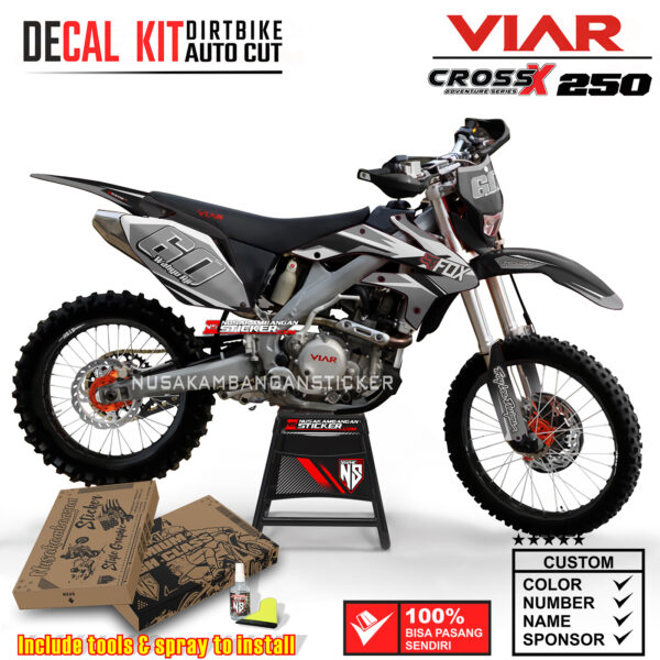 Decal Sticker Kit Viar Cross 250 Grey Nusakambangansticker