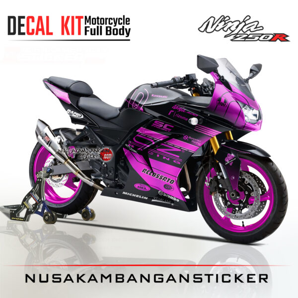 Decal Sticker Ninja 250 Karbu Oz Racing pink magenta