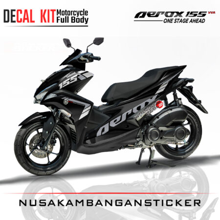 Decal Sticker Yamaha Aerox 155 Black Gray Stiker Full Body Nusakambangansticker