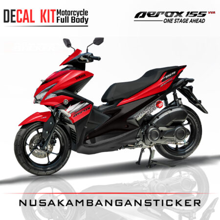 Decal Sticker Yamaha Aerox 155 Epic Red Stiker Full Body Nusakambangansticker