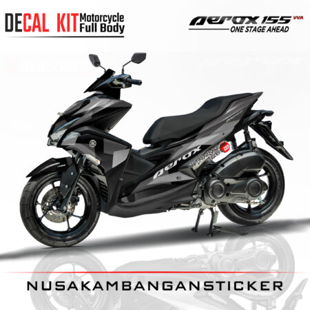 Decal Sticker Yamaha Aerox 155 Graphic Kit Abu abu Stiker Full Body Nusakambangansticker