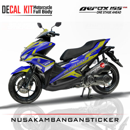 Decal Sticker Yamaha Aerox 155 Graphic Kit Biru Stiker Full Body Nusakambangansticker