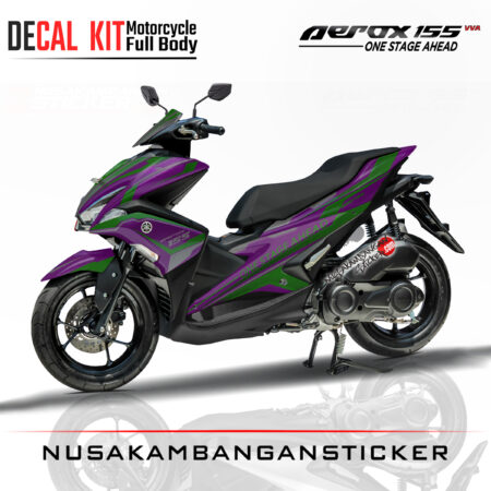 Decal Sticker Yamaha Aerox 155 Graphic Kit Ungu Stiker Full Body Nusakambangansticker