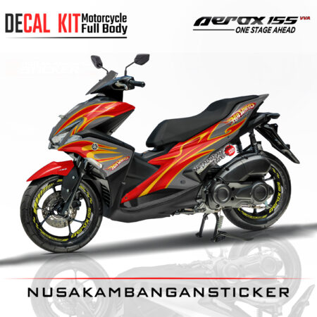 Decal Sticker Yamaha Aerox 155 Hot Wheels Grey Stiker Full Body Nusakambangansticker