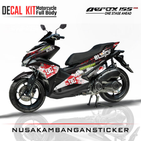 Decal Sticker Yamaha Aerox 155 Ken Block Hitam Stiker Full Body Nusakambangansticker