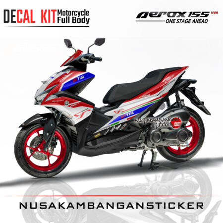 Decal Sticker Yamaha Aerox 155 Livery Ducati Moto GP merah Stiker Full Body Nusakambangansticker