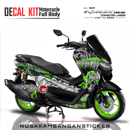 Decal Sticker Yamaha All New N Max 2020 Hitam hijau Venom Stiker Full Body Nusakambangansticker