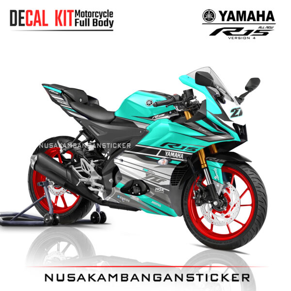 Decal Sticker Yamaha All New R15 V4 Anniversary Blue Tosca Racing Stiker Full Body Nusakambangansticker