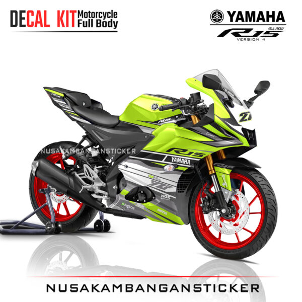 Decal Sticker Yamaha All New R15 V4 Anniversary Green Fluo Racing Stiker Full Body Nusakambangansticker