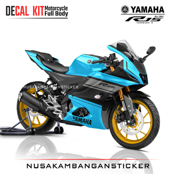 Decal Sticker Yamaha All New R15 V4 Anniversary R15 Biru Tosca Stiker Full Body Nusakambangansticker
