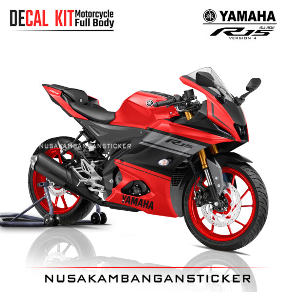 Decal Sticker Yamaha All New R15 V4 Anniversary R15 Merah Stiker Full Body Nusakambangansticker