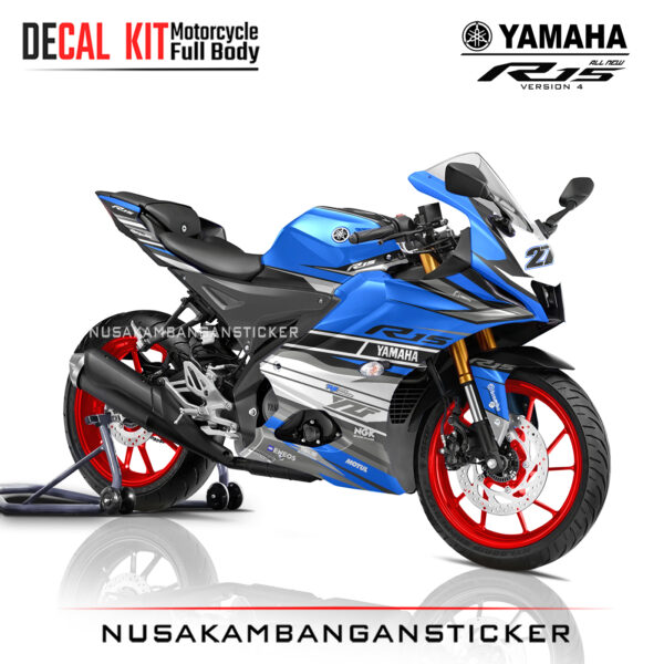 Decal Sticker Yamaha All New R15 V4 Anniversary Racing Blue Stiker Full Body Nusakambangansticker