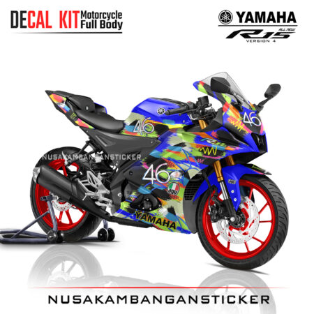 Decal Sticker Yamaha All New R15 V4 Livery K3SV Blue Stiker Full Body Nusakambangansticker