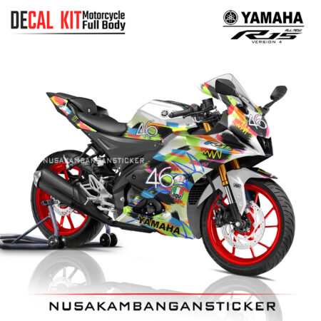 Decal Sticker Yamaha All New R15 V4 Livery K3SV Silver Stiker Full Body Nusakambangansticker