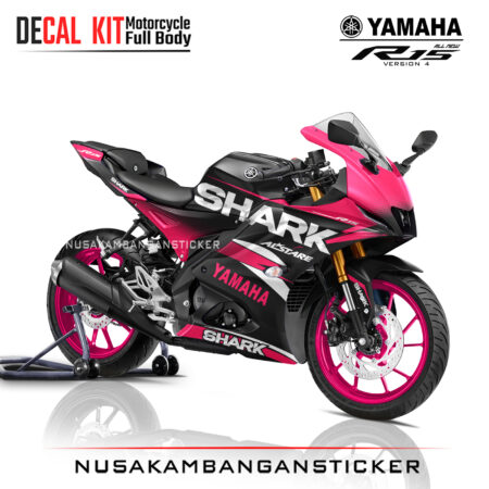 Decal Sticker Yamaha All New R15 V4 Livery Sharks Pink Stiker Full Body Nusakambangansticker