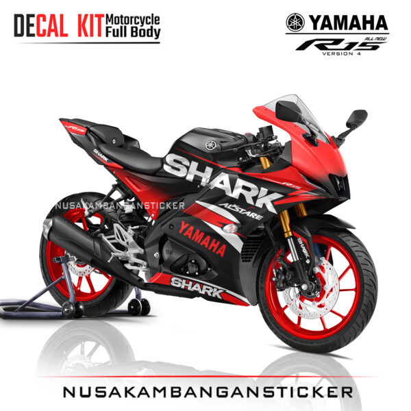 Decal Sticker Yamaha All New R15 V4 Livery Sharks Red Stiker Full Body Nusakambangansticker