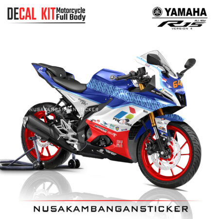 Decal Sticker Yamaha All New R15 V4 Mandalika Racing Team Biru Stiker Full Body Nusakambangansticker